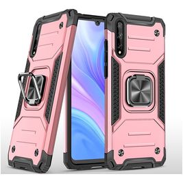 Mobigear Armor Ring Huawei P Smart S Hoesje Hardcase Backcover Shockproof met Ringhouder - Roségoud