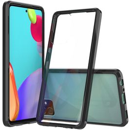 Mobigear Crystal Samsung Galaxy A52 Hoesje Hardcase Backcover - Transparant / Zwart
