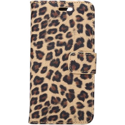 Mobigear Leopard iPhone 8 Hoesje Bookcase Portemonnee - Geel