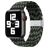 Mobigear Braided Nylon Apple Watch Bandje Klemsluiting - 49/46/45/44 mm - Zwart / Groen