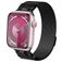 Mobigear Mecha Loop Milanese Apple Watch Bandje Magneetsluiting - 49/46/45/44 mm - Zwart