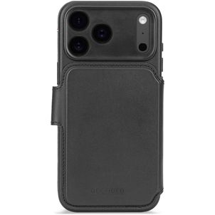 Decoded Detachable Wallet iPhone 17 Pro MagSafe Hoesje Echt Leer Uitneembare 2in1 Bookcase Portemonnee - Zwart