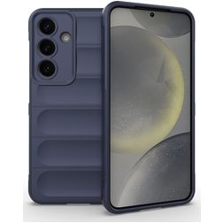 Mobigear Bumpy Samsung Galaxy S25 Hoesje Flexibel TPU Backcover - Donkerblauw