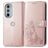 Mobigear Clover Motorola Edge 30 Pro Hoesje Bookcase Portemonnee - Roségoud