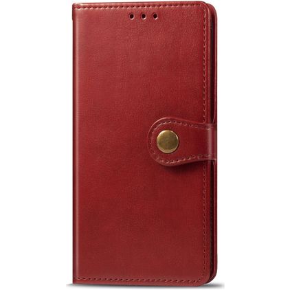 Mobigear Snap Button OPPO A5 (2020) Hoesje Bookcase Portemonnee - Rood