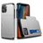 Mobigear Card iPhone 12 Hoesje Hardcase Backcover Shockproof met Pasjeshouder - Zilver