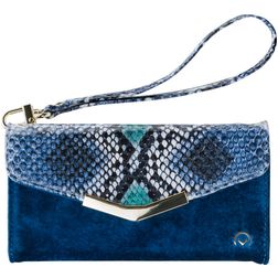 Mobilize Gelly Velvet Samsung Galaxy A40 Hoesje Uitneembare 2in1 Clutch - Royal Blue Snake