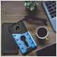 Mobigear Grip Stand Motorola Moto C Plus Hoesje Hardcase Backcover Shockproof met Standaard - Blauw