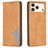 Mobigear Rhombus Slim iPhone 17 Pro Hoesje Bookcase - Cognac