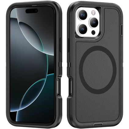 Mobigear Rugged Mag iPhone 16 Pro Max MagSafe Hoesje Hardcase Backcover Shockproof - Zwart