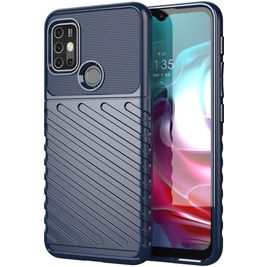 Mobigear Groove Motorola Moto G30 Hoesje Flexibel TPU Backcover - Blauw