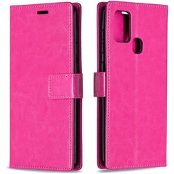 Mobigear Wallet Samsung Galaxy A21s Hoesje Bookcase Portemonnee - Magenta