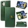 Mobigear Snap Button iPhone 12 Pro Hoesje Bookcase Portemonnee - Groen