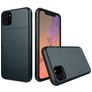 Mobigear Card iPhone 11 Hoesje Hardcase Backcover Shockproof met Pasjeshouder - Marineblauw