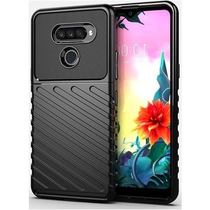 Mobigear Groove LG K50s Hoesje Flexibel TPU Backcover - Zwart
