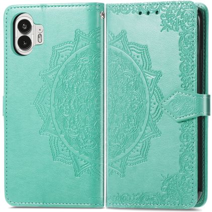 Mobigear Mandala Nothing Phone (2) Hoesje Bookcase Portemonnee - Groen