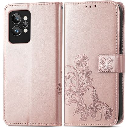 Mobigear Clover Realme GT2 Pro Hoesje Bookcase Portemonnee - Roségoud