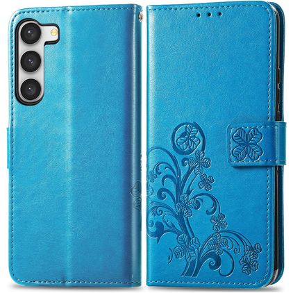 Mobigear Clover Samsung Galaxy A14 Hoesje Bookcase Portemonnee - Blauw