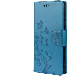 Mobigear Flowers Xiaomi Redmi Note 10 5G Hoesje Bookcase Portemonnee - Blauw