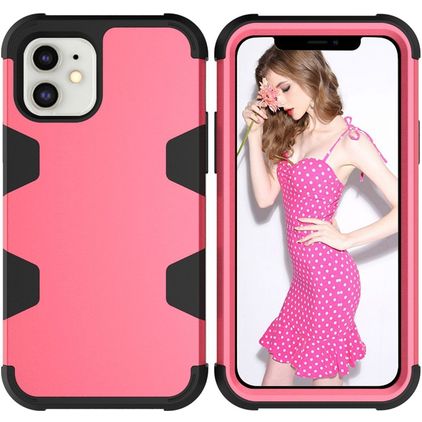 Mobigear Ultra Tough iPhone 12 Mini Hoesje Hardcase Backcover Shockproof - Magenta