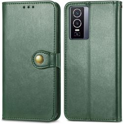 Mobigear Snap Button Vivo Y76 Hoesje Bookcase Portemonnee - Groen