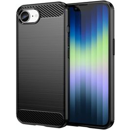 Mobigear Brushed Slim iPhone 16e Hoesje Flexibel TPU Backcover - Zwart