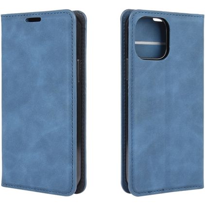 Mobigear Retro Slim iPhone 12 Hoesje Bookcase Portemonnee - Blauw