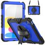 Mobigear SureGrip Xtreme iPad 11 (2025) Hoes Hard Kunststof,Siliconen Backcover + Schouderband + Standaard - Donkerblauw