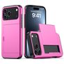 Mobigear Card iPhone 18 Pro Max Hoesje Hardcase Backcover Shockproof met Pasjeshouder - Rose Red