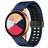 Mobigear Sport Plus Mag Siliconen Smartwatch Bandje Magneetsluiting - Universeel 22 mm connector - Zwart / Donkerblauw