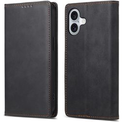 Mobigear Wallet iPhone 16 Hoesje Bookcase Portemonnee - Zwart