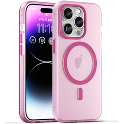 Mobigear Shockproof iPhone 16 Pro MagSafe Hoesje Flexibel TPU Backcover - Roze