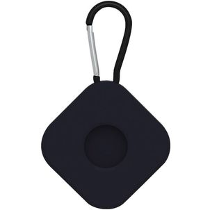 Mobigear Square Key Apple AirTag Hoesje Flexibel Siliconen Sleutelhanger - Zwart