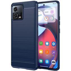 Mobigear Brushed Slim Motorola Edge 30 Fusion Hoesje Flexibel TPU Backcover - Blauw