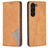 Mobigear Rhombus Slim Samsung Galaxy S25 Plus Hoesje Bookcase - Cognac