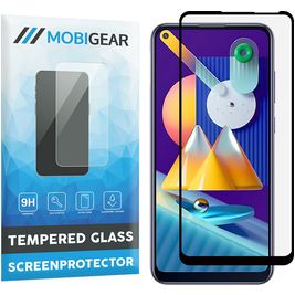 Mobigear Premium Samsung Galaxy M11 Glazen Screenprotector - Case Friendly - Zwart