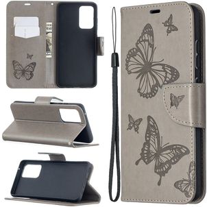 Mobigear Butterfly Samsung Galaxy A52s 5G Hoesje Bookcase Portemonnee - Grijs
