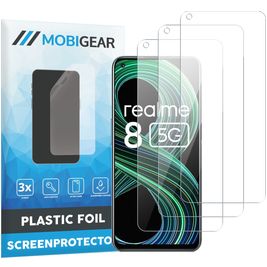 Mobigear Realme 8 5G Screenprotector Folie - Case Friendly (3-Pack)