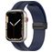 Mobigear Stripe Mag Siliconen Apple Watch Bandje Magneetsluiting - 49/46/45/44 mm - Zwart / Marineblauw
