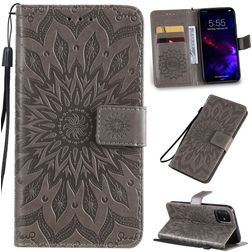 Mobigear Sunflower iPhone 11 Hoesje Bookcase Portemonnee - Grijs