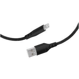 Mobiparts Braided USB-A naar Apple Lightning Kabel MFI 1 Meter - Zwart