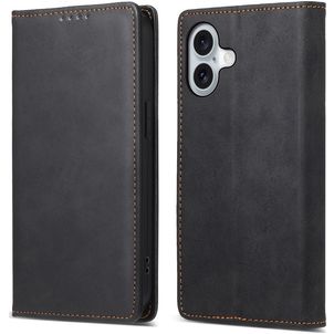 Mobigear Wallet iPhone 16 Hoesje Bookcase Portemonnee - Zwart