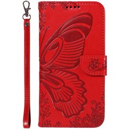 Mobigear Butterfly Samsung Galaxy S25 Hoesje Bookcase Portemonnee - Rood