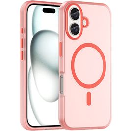 Mobigear Shockproof iPhone 16 Plus MagSafe Hoesje Flexibel TPU Backcover - Rood
