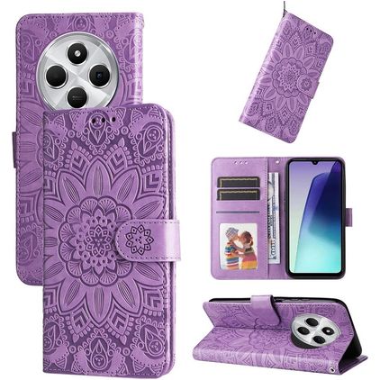 Mobigear Sunflower Xiaomi Redmi 14C Hoesje Bookcase Portemonnee - Paars