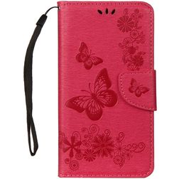 Mobigear Butterfly Samsung Galaxy A8 (2018) Hoesje Bookcase Portemonnee - Rood