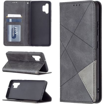 Mobigear Rhombus Slim Samsung Galaxy A32 4G Hoesje Bookcase - Zwart
