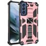 Mobigear Armor Stand Samsung Galaxy S21 FE Hoesje Hardcase Backcover Shockproof met Standaard - Roségoud