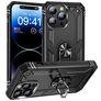 Mobigear Armor Ring iPhone 15 Pro Max Hoesje Hardcase Backcover Shockproof met Ringhouder - Zwart