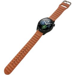 Mobigear Bumpy Siliconen Smartwatch Bandje Gespsluiting - Universeel 22 mm connector - Bruin